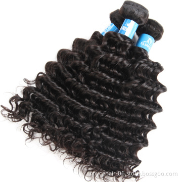 New Arrival Full Cuticle Aligned Hair Weft Brazilian Hair 12A Loose Deep Wave Natural Color